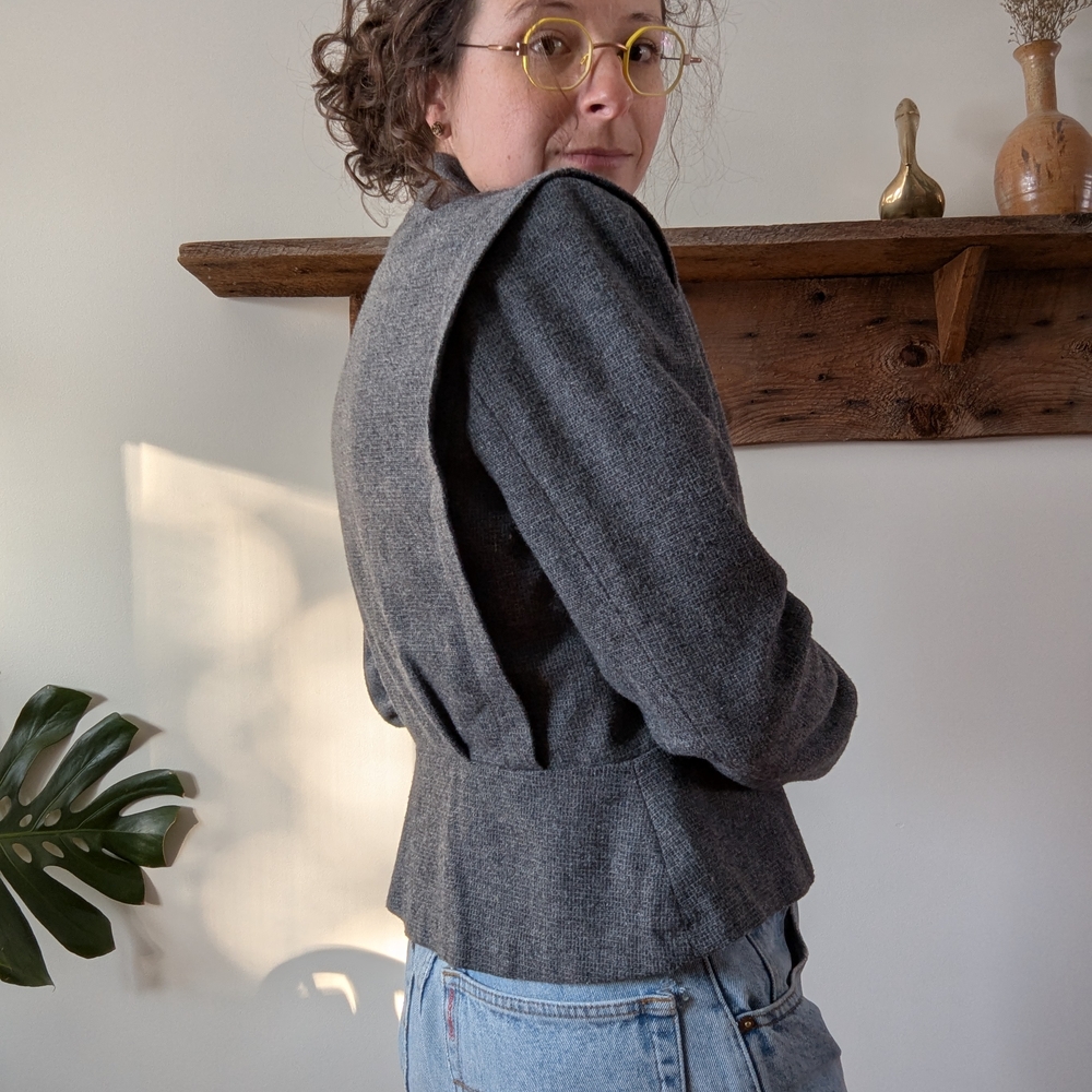 Vintage Gray Structured Blazer